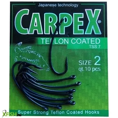 Carpex Teflon TS7 Bojlis Horog Fekete 4-es 10db/csomag