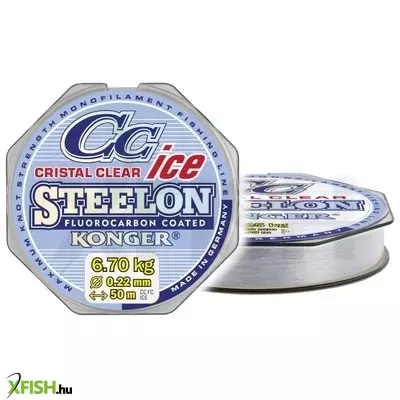 Konger Steelon Ice Cristal Clear Fluorocarbon Coated Monofil Előkezsinór 50m 0,16mm 4,0Kg