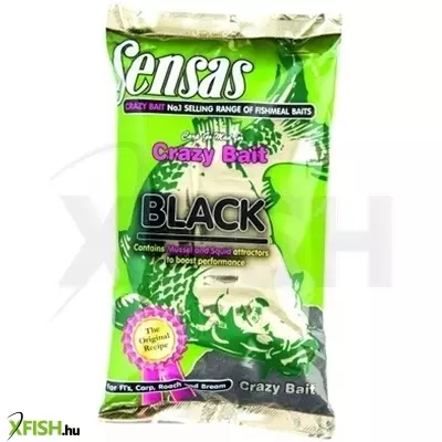 Sensas Crazy Bait Etetőanyag Black With Mussel & Squid Kagyló És Tintahal 1 Kg
