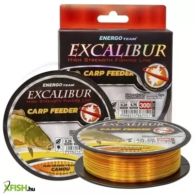 Zsinór Excalibur Carp Feeder Fluo Narancs-Fluo Sárga Camou 300M 0,18