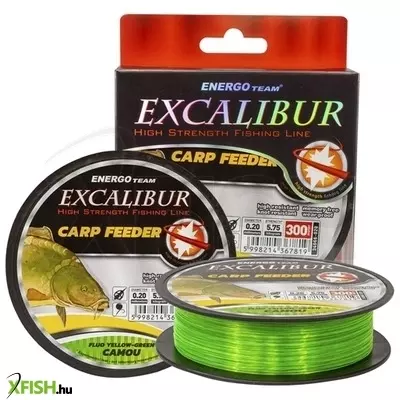 Zsinór Excalibur Carp Feeder Fluo Sárga-Zöld Camou 300M 0,30