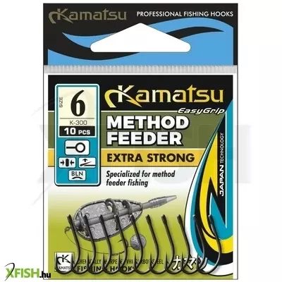 Kamatsu Method Feeder Extra Strong 8 Blnr Feeder Horog Black Nickel 10 Db/csomag