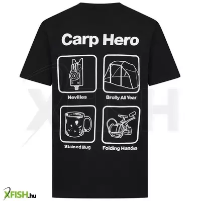 Navitas Carp Hero Tee Horgász Póló Fekete S