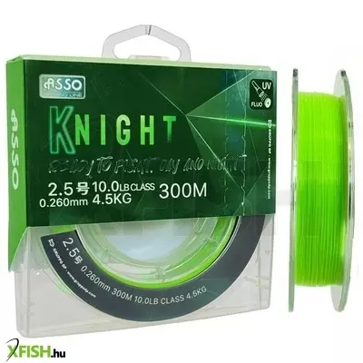 Asso Knight Aktív Fluorocarbon Monofil Távdobó Zsinór 300m 0,235mm 3,6Kg