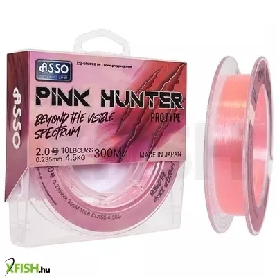 Asso Pink Hunter Monofil Fluorocarbon Pontyozó Zsinór 300m 0,218mm 3,6Kg