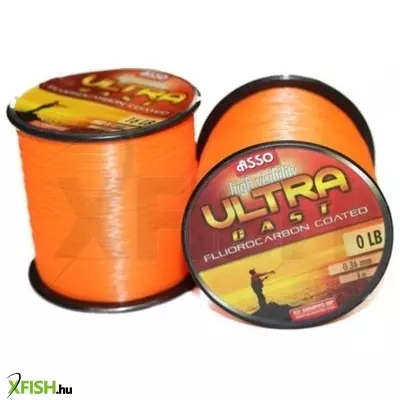 Asso Ultra Cast Fluorocarbon Távdobó Zsinór 1000M 0,30mm 11,5 kg Narancssárga
