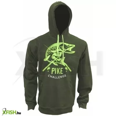 Zfish Hoodie Pike Challenge Csuka mintás kapucnis pulóver zöld xxl