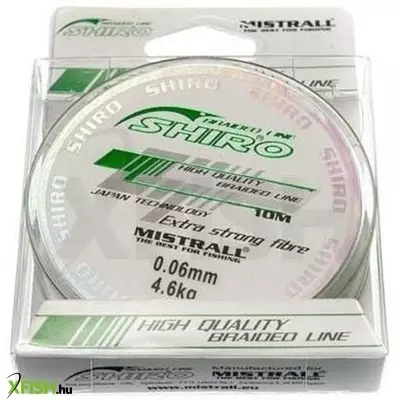 Mistrall Shiro X4 Green Fonott Előkezsinór 10m 0,15mm 13,8Kg