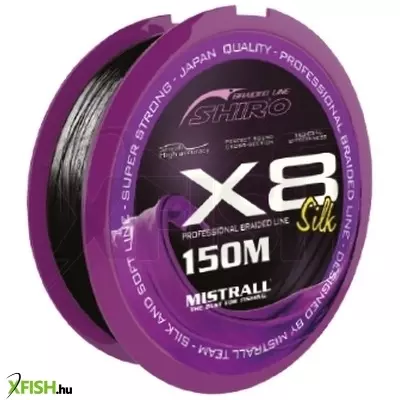 Mistrall Shiro Silk Braided Line X8 Univerzális Fonott zsinór - Black Fekete 150M 0,08 mm 4,90 kg